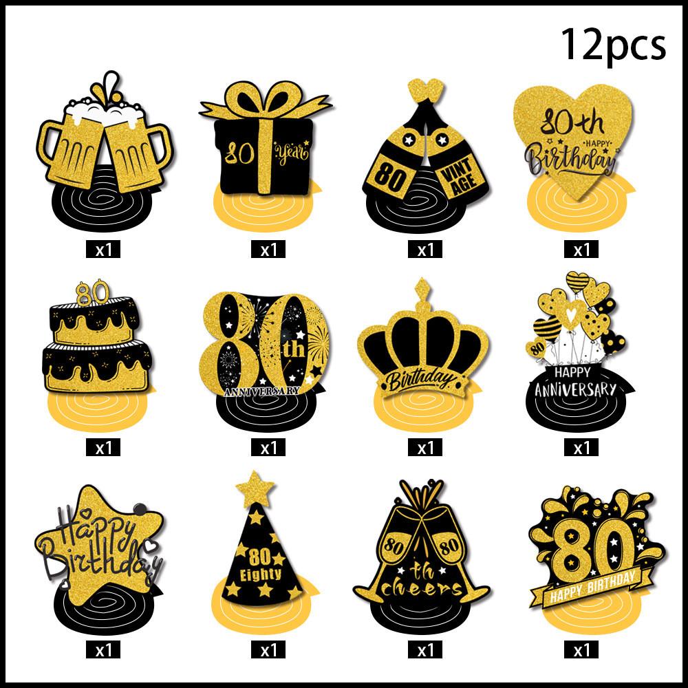 Birthday Celebration Black And Gold Theme Festive Paper Spiral Decor Hanging