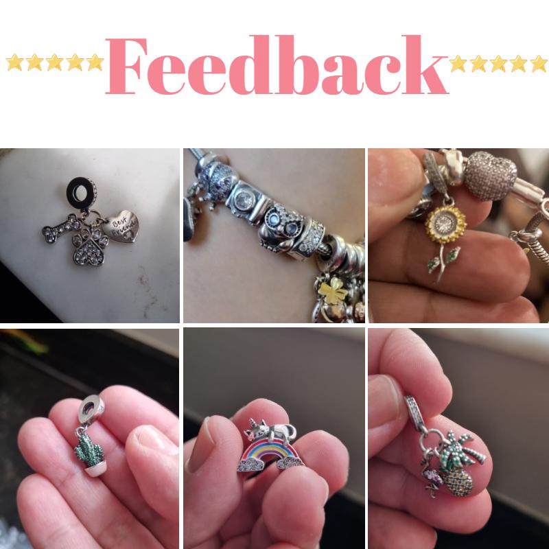 Copper Heart Butterfly Cz Infinite Dog Paw Flamingo Charms Beads Fit Original Women Bracelets Bangle Copper Jewelry