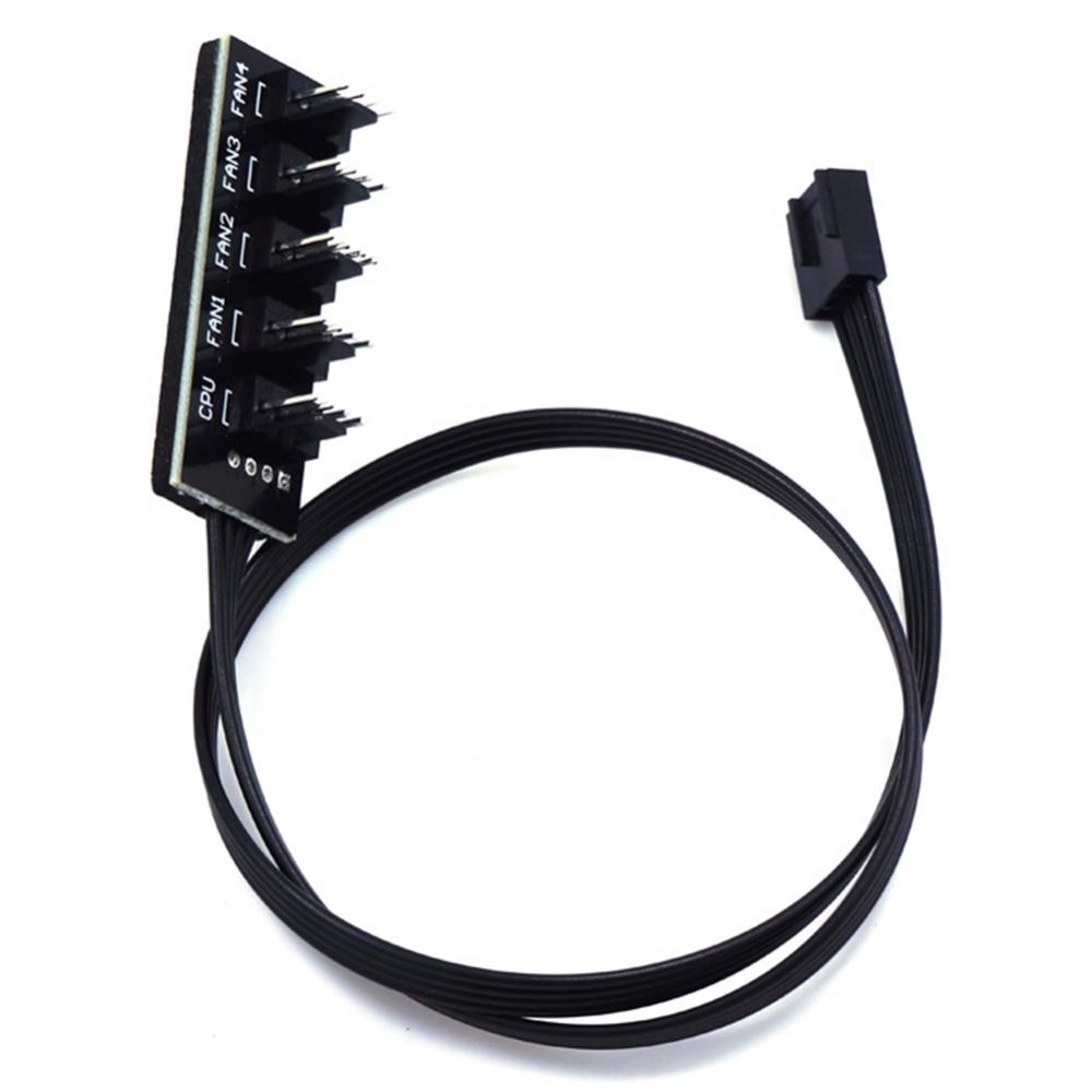 

5-Way PWM Fan Controller 4Pin CPU Cooler Case PWM Cooling Fan Power Cable Hub Splitter Adapter чёрный