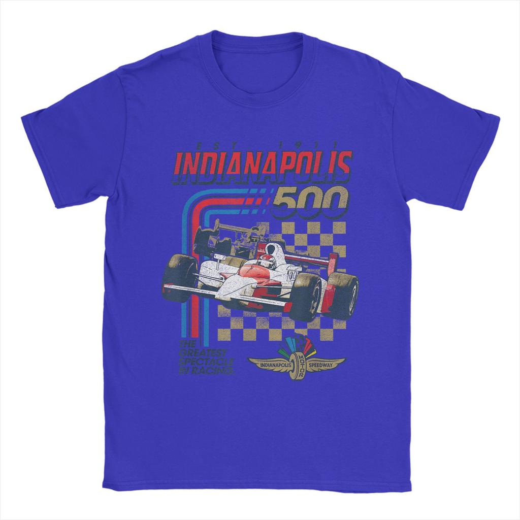 Indianapolis Motor Speedway EST. 1911 T Shirts Men Pure Cotton Leisure T-Shirts Round Neck Spectacle Racing Tee Clothes Printed