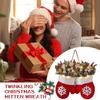 Christmas Socks Mitten Wreath Artificial Berries Artificial Berries Pine Needles Christmas Glove Wreath With LED Lights For Door