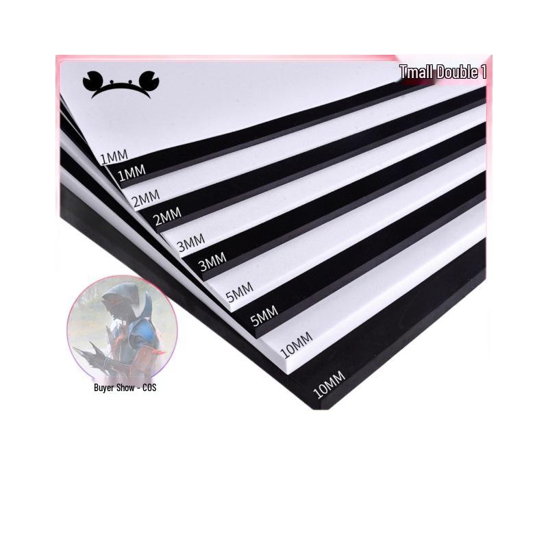 High Elasticity EVA Foam Board for DIY Carving, Toy Models, and Props - Black & White