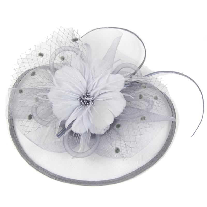 Feather Decorated with Mesh Veil Hat Outdoor Tulle Hair Accessory Fascinator For Weddings Special Occasion