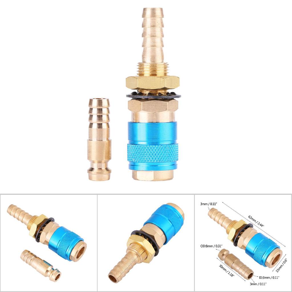 Water Cooled & Gas Adapter Quick Hose Connector Fitting For MIG TIG Welder Torch(Red)