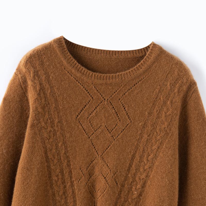 Women's Cashmere Sweater Qinghe Cashmere 30% Cashmere 70% Wool Autumn and Winter Cashmere Pullover Soft and Warm