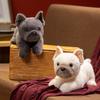 1 buc 30CM Simulare Câine Bulldog Culcat Jucării de Pluș Pernă Câine Bulldog Drăguț Păpuși Câine Moi Umplute Cadou Frumos de Ziua de Naștere