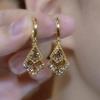 Melanoid Zircon Copper Rhombus Earrings: Luxury Drop Design for Women