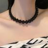 Y2k Colorful Round Bead Necklaces for Women OT Buckle Exaggerated Jewelry Gift Girls Vintage Punk Style Chokers Necklace