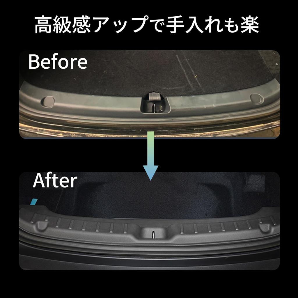 EVworks Tesla Model Y Juniper Trunk Opening Rear Bumper Guard scratches on the rear trunk opening and makes loading and unloading Protector, [Prevents