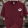 Summer  pure cotton men's casual loose fashion two-piece feather print breathable sports short sleeved round neck T-shirt