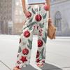 Ladies' Loose And Casual Christmas Printed Wide Leg Pants With Elastic Waistband Drawstring And Pocket Pants
