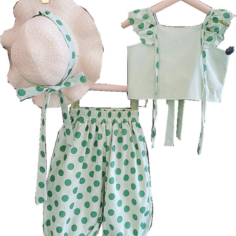 Girls Summer Sleeveless Two Piece Set Stylish Baby Girl Outfit Fashionable Kids Clothing