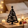 Modern Festive Table Centerpiece 3D Printed Abstract Line Christmas Tree Figurine, Minimalist Xmas Sculpture with Star Entryway Ornament Topper