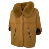 OFTBUY 2024 Herbst Winter Echt Fuchs Waschbär Pelz Kragen Mantel Gestrickte Pullover Frauen Kurzarm Jacke Dicke Warme