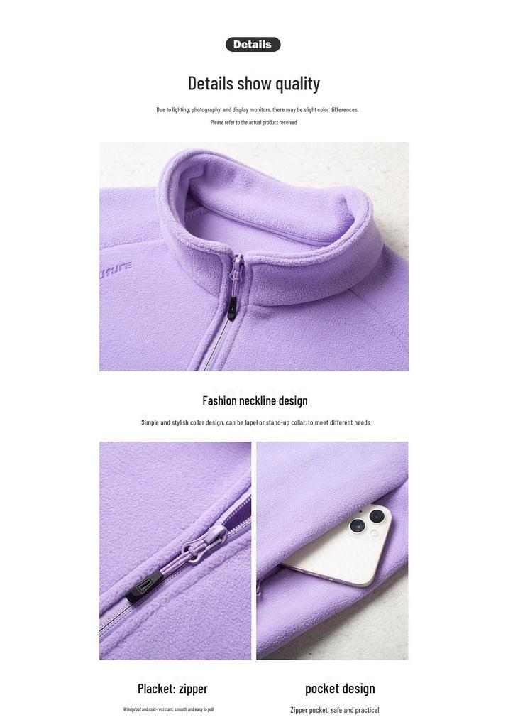Women's Fleece Casual Jacket - Plush, Thickened Warm Top for Autumn & Winter