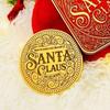 Santa Gold Coin Decorative Christmas Keepsake 4cm Stainless Steel Surprise Token Festive Party Decoration