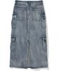NOT4NERD W Denim Cargo Long Skirt - Deep Blue