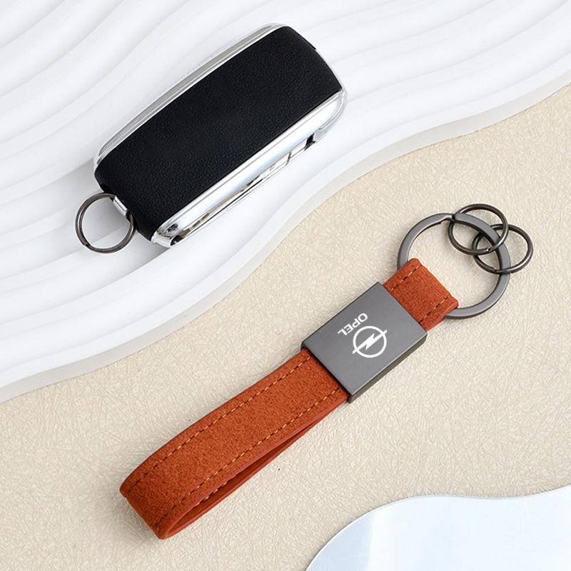 Car Keychain Suede Leather Key Ring Promotional Gift Accessories For Opel Astra GTC Insignia Antara Meriva Zafira Vectra Mokka