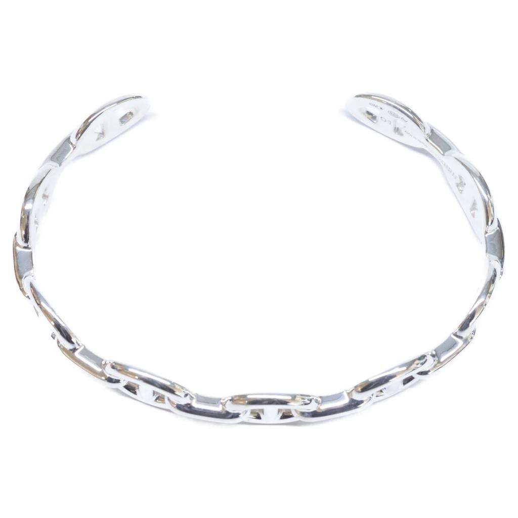 HERMES Finished 925 Chaine d'Ancre Enchaine MM Bangle LG SilverUsed