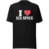 TOP KOALA TEE I Love Ice Spice T-Shirt, Ice Spice Graphic Tee, Black Short Sleeve 100% Cotton Crew Neck T-Shirt Size Large