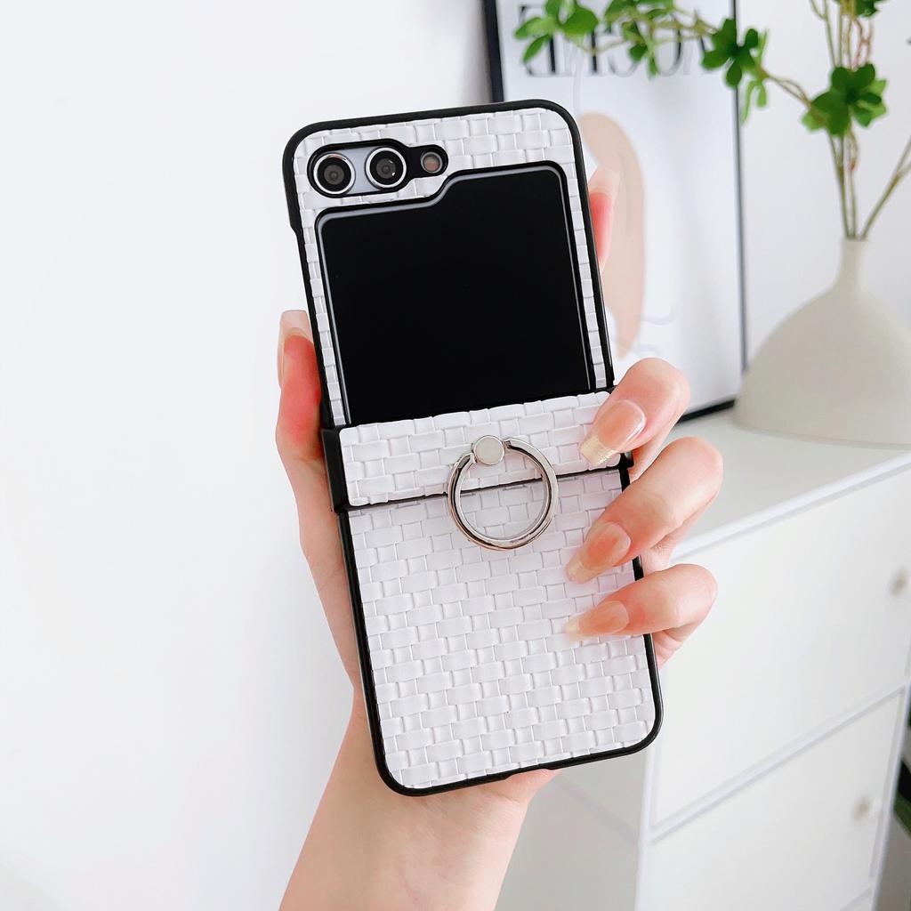 Suitable for Samsung Z Flip5 mobile phone case P50 Pocket diamond braided ring anti-drop case n2 flip