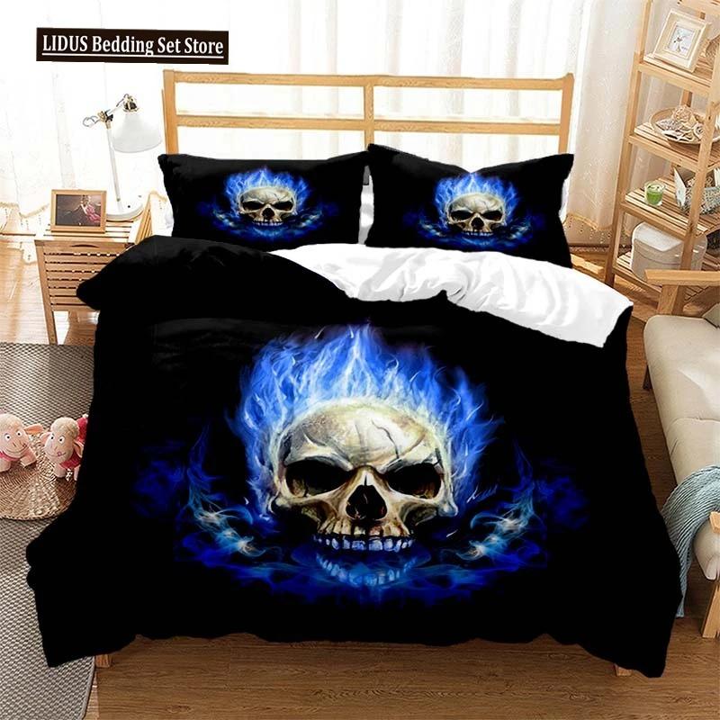 

Набор пододеяльников Сахарный череп размера Квин цветы скелет постельное белье двуспальный комплект постельного белья с наволочкой размер Кинг пододеяльник с черепом 70x133cm 2pcs