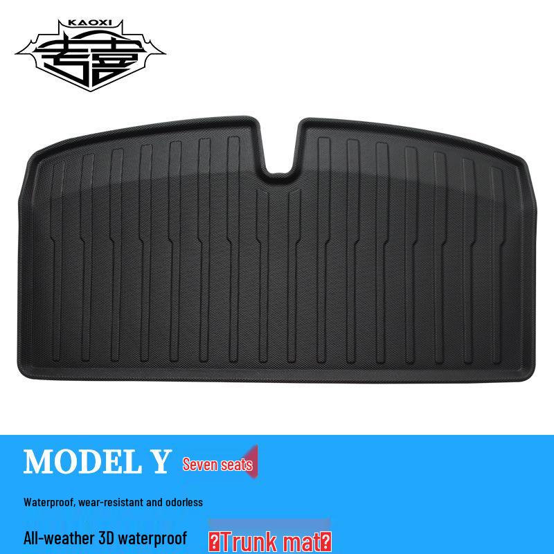 2022 Tesla Model Y TPE Non-Slip Wear-Resistant Foot Pads: 5/7-Seat Front & Rear Trunk Mats