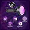 100 LED 395nm Black Light UV Flashlight Portable UV Light Black Light Pet Urine Detection Powerful Ultraviolet Flash Lights Lamp
