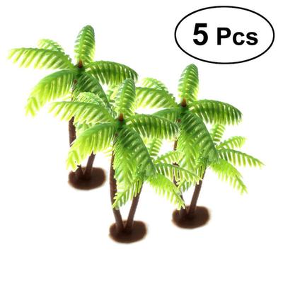 5 Styck Mini Plast Kokospalm Plant Craft Micro Landscape Aquarium Decor