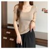Women T-Shirt Korean Style Woman Clothes Slim Tshirt Female Skinny Short Sleeve Tops