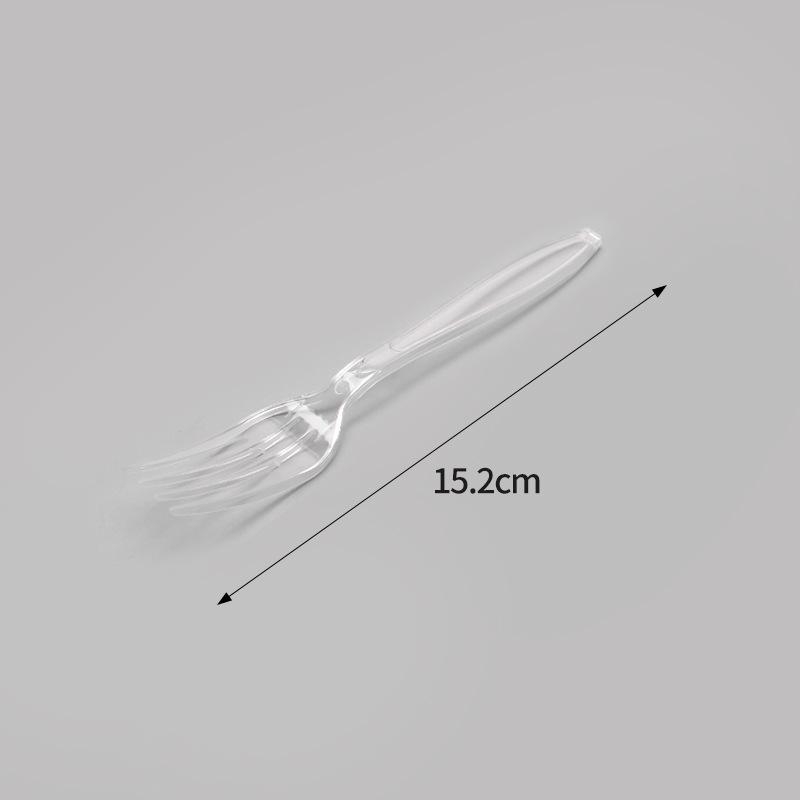 6-inch Disposable Plastic Cutlery Set: Individually Packaged Knife, Fork, and Spoon.