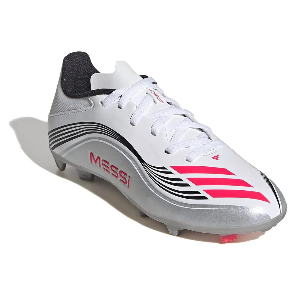 Adidas f50 messi league soccer shoes White/Red/Silver