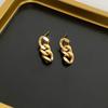 Orecchini a Bottone alla Moda in Acciaio Inossidabile per Donna Catena Cuban Link Placcati Oro Pendenti Rock Punk Vendita all'Ingrosso