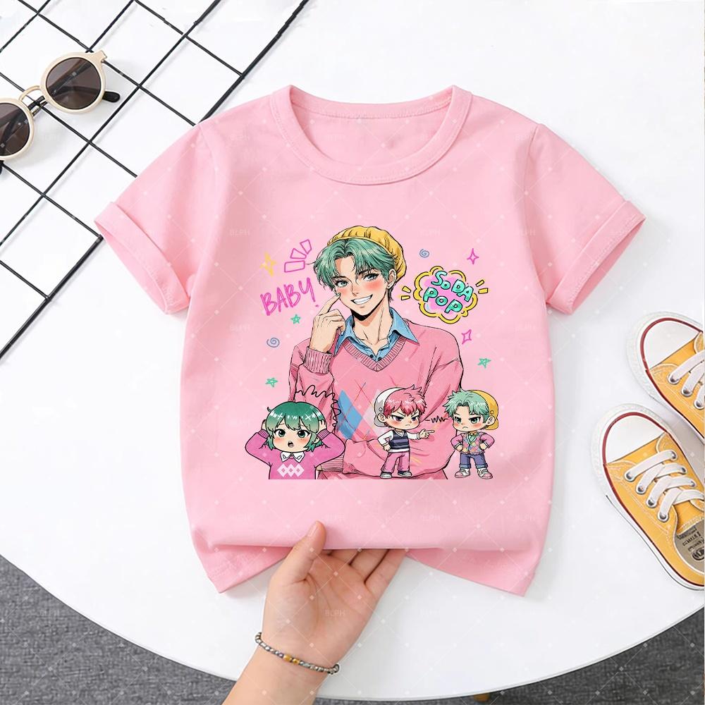 Süßes Cartoon KPop Dämonenjäger Muster Kinder Rosa Pullover T-Shirt für Jungen Mädchen Mode Lässiges T-Shirt