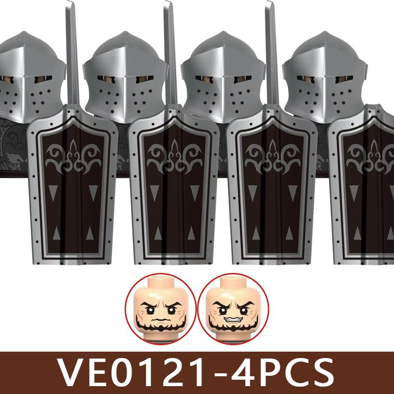 Castello Medievale Cavalieri Soldato Figure Blocchi da Costruzione Fanteria Legione Impero Guerriero Arco Spada Casco Milizia Mattoncini Giocattolo Regali