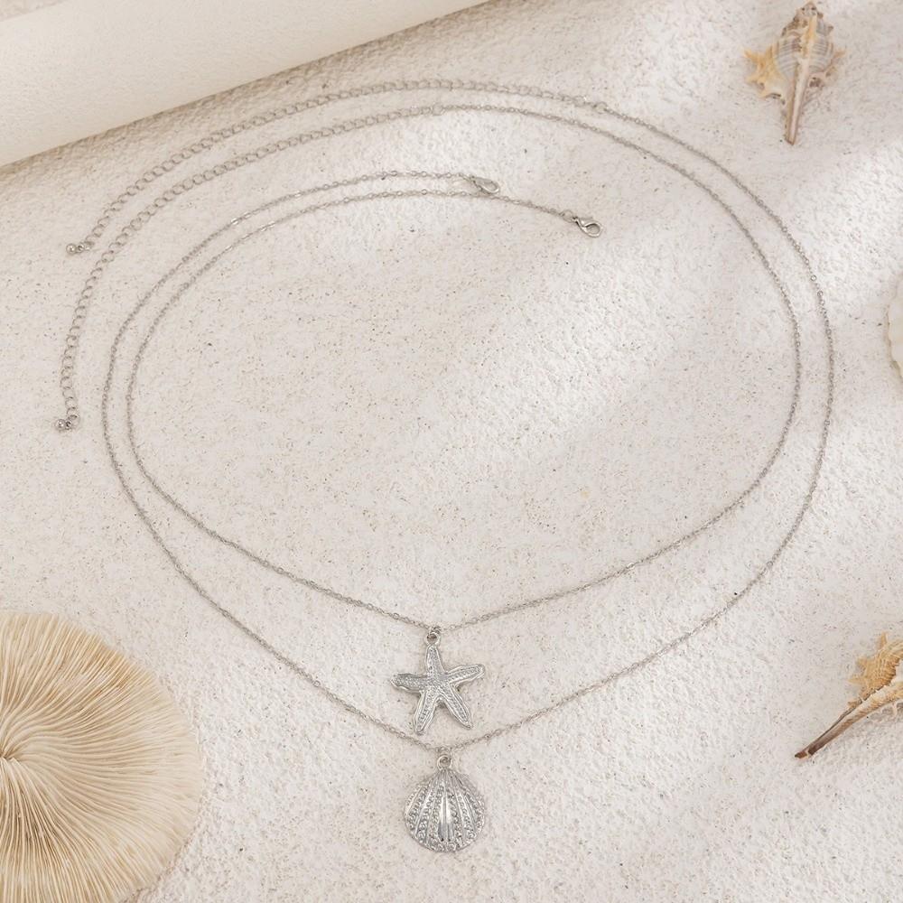 2 Stück/Set Muschel Seestern Taillenkette Anhänger Körperkette Schmuck Bikini Bauchkette Sommer