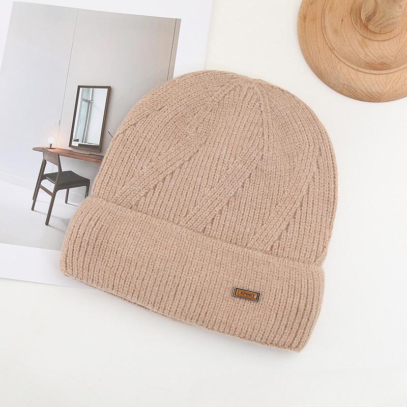 New Korean Knitted Hat for Men In Autumn and Winter Versatile Warm Ear Protection  Thickened Wool Plus Velvet Hat