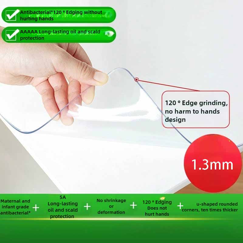 Heavy Duty Transparant PVC Tafelkleed Dik Vinyl Tafelbeschermer Waterdicht Olie Hittebestendig Keuken Eettafel Bureau Beschermmat