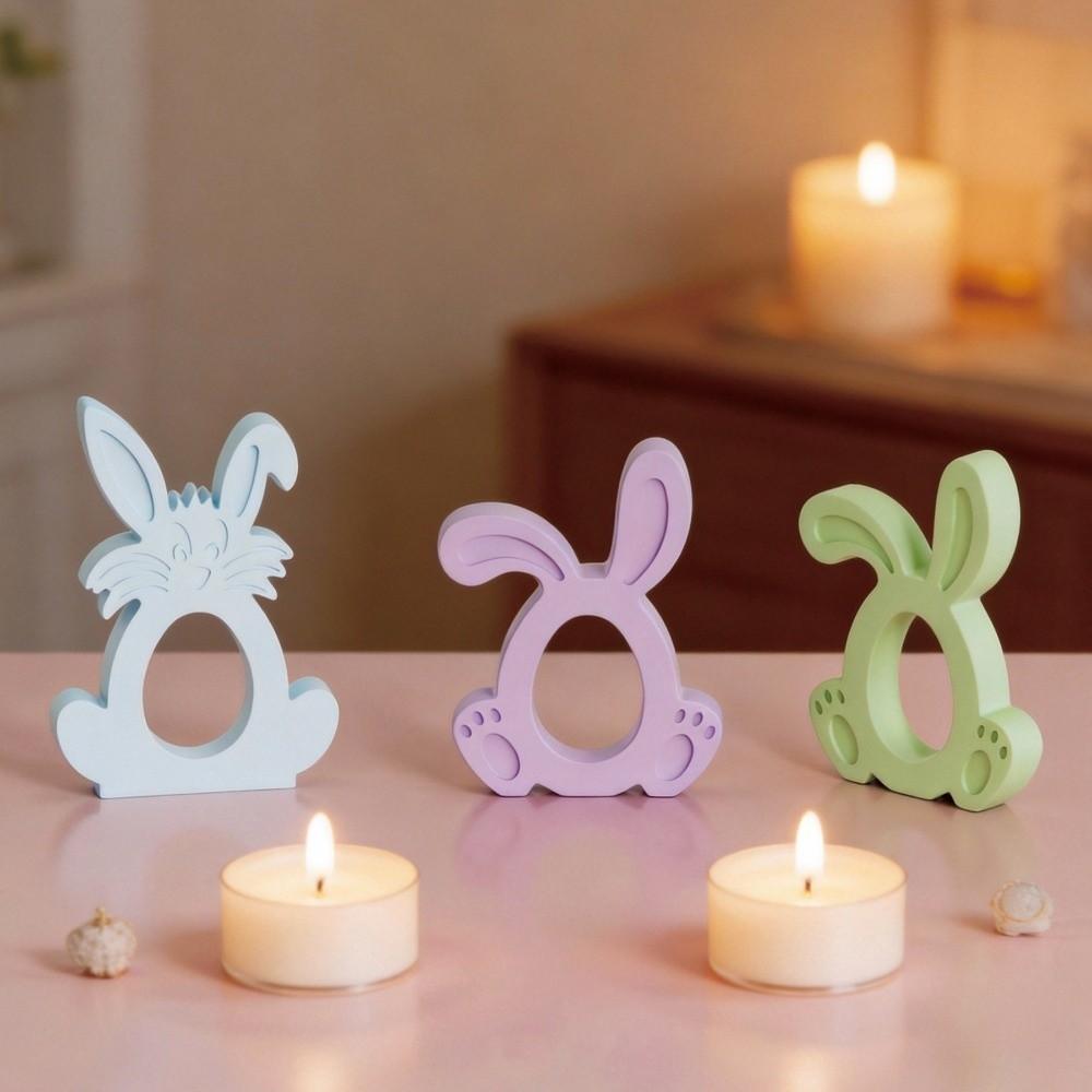 Non-stick Easter Rabbit Molds Heat Resistant Flexible Candle Making Mold Hollow Bunny DIY Crafts Epoxy Resin Mold