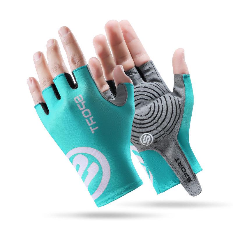 

Men s Summer Cycling Gloves: Ice Silk, Anti-Slip, Breathable, Sun Protection, Half Finger, Shock Absorption. L синий