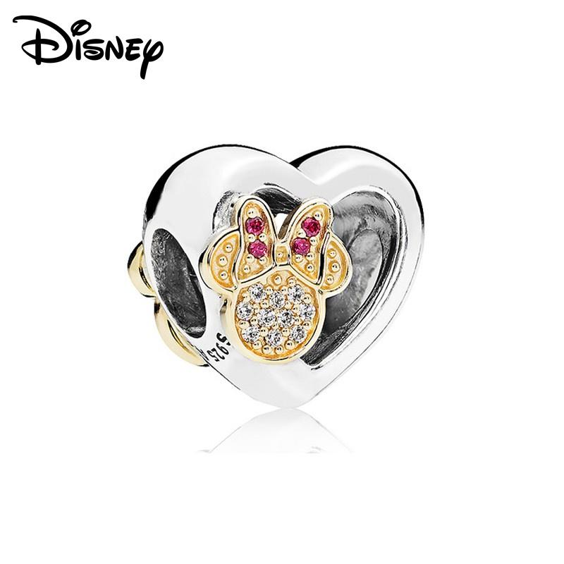 Disney 925 Silver Princess Castle And Minnie Tigger Pendant Beads Suitable For Diy Bracelets Are Girls' Fashion Jewelry