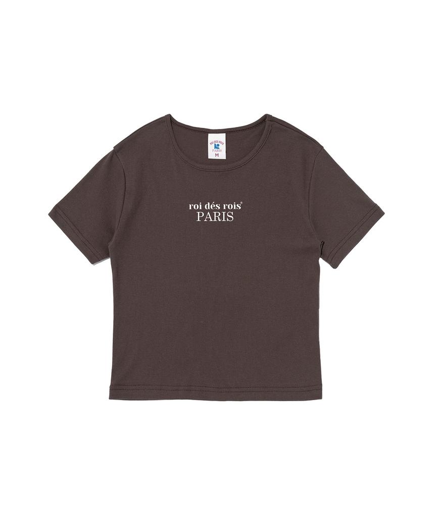 ROIDESROIS Origin Paris Crop Short Sleeve T-Shirt (Brown)