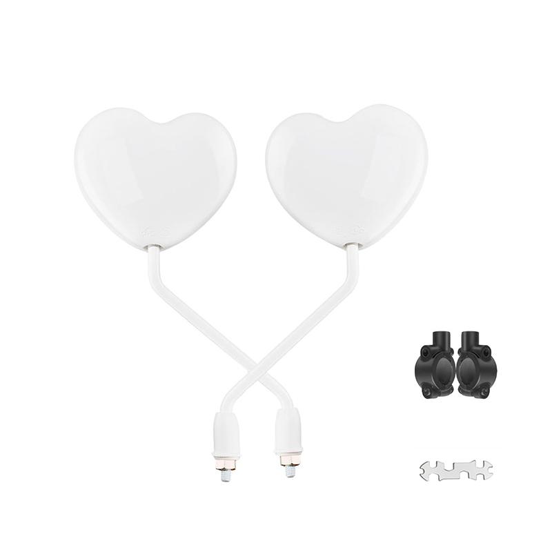 8mm Cute Heart Shape Motorcycle Rearview Mirror HD Anti-Glare Universal Electric Bike Scooter Battery Car Convex Mirror Decor