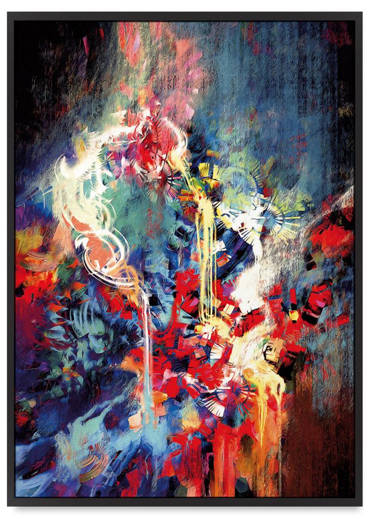 Abstraktní plakát - abstraktní obraz v černém rámu