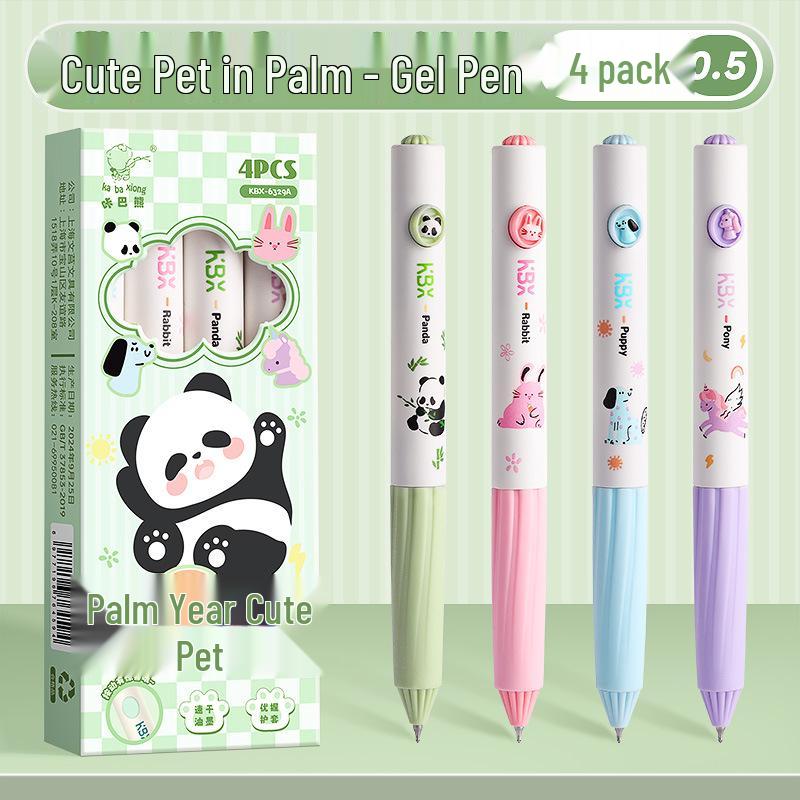Kaba Bear Quick-Dry Cartoon Ballpoint Pen - Ideal for Student Practice & Exams 0.5 mm