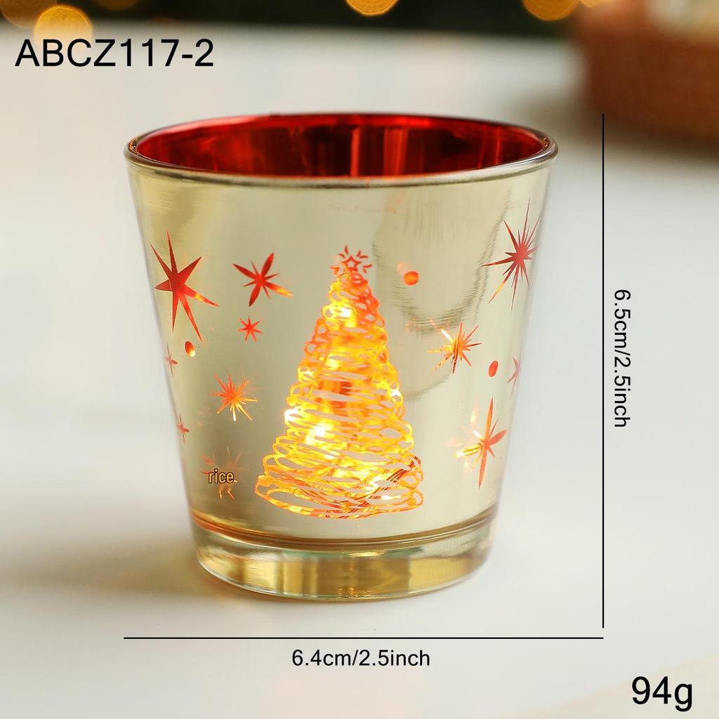 Nordic Glass Candle Holder – Christmas Aromatherapy Wax Cup, Creative Romantic Home Decor Ornament