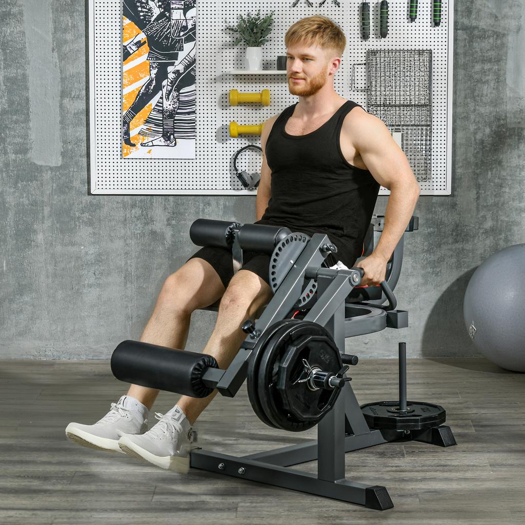 Sitzende Beinpresse und Beinstrecker, Verstellbare Beinhebermaschine und Curlmaschine mit Scheibenbeladung für Hüfte, Oberschenkel, Unterkörper-Training