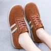Women's Shoes Retro Suede Casual Shoes Lace-Up Flats Breathable Hollow Out Sneakers for Women Ight Walking Flats Training Shoes