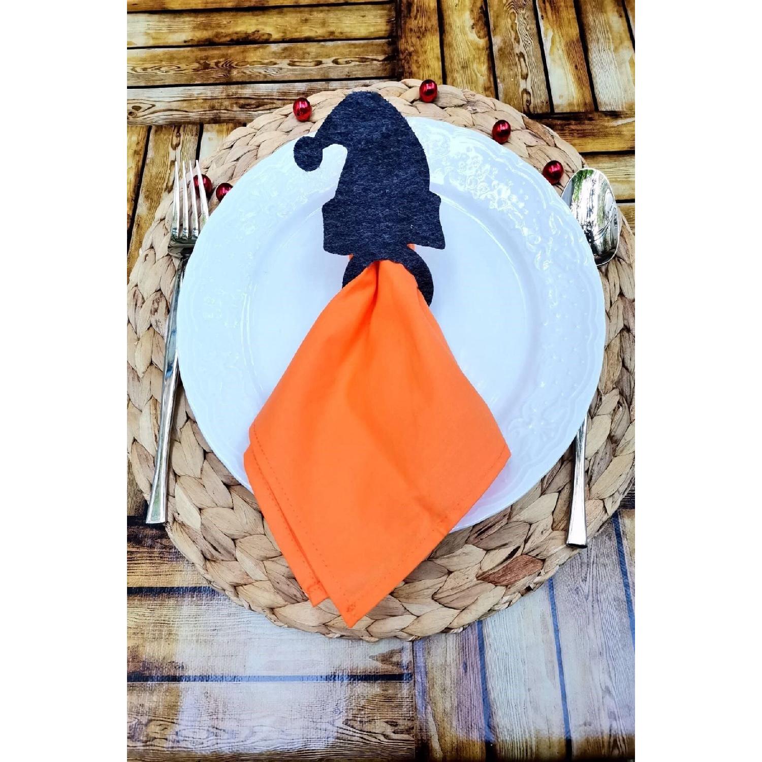 

Рождественские кольца для салфеток из 6 штук с декоративными рождественскими шапками зелёный