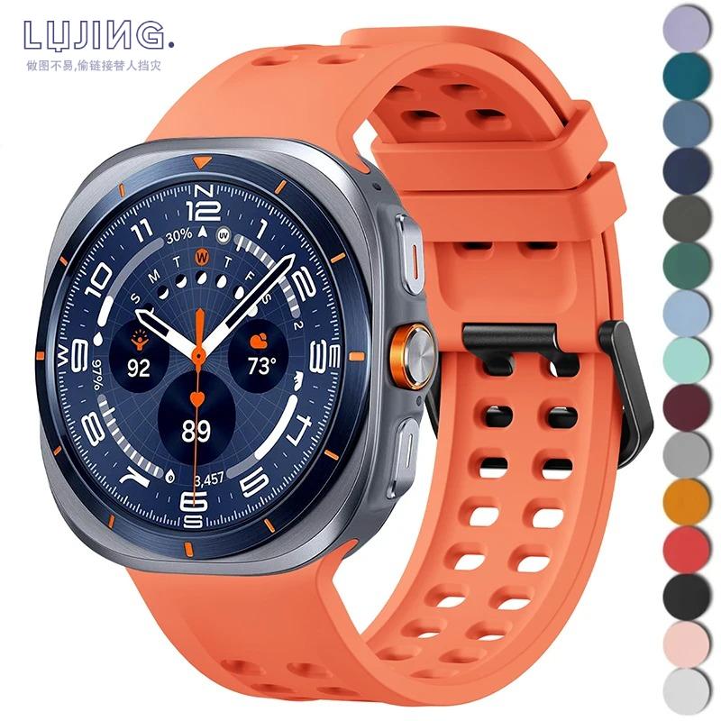 Official Silicone Strap For Samsung Galaxy Watch Ultra 47mm 2026/2025 Sport Marine Band Bracelet for Galaxy Ultra 3/2/1 47mm Wristband